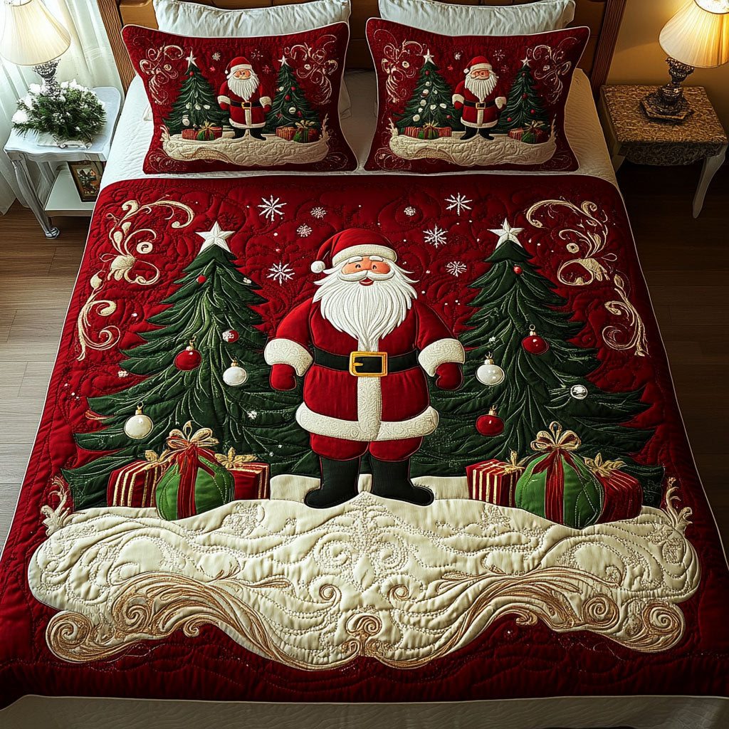 Christmas Eve Quilted Bedding Set Christmas Holiday Bedspread Set Xmas Gift For Mom