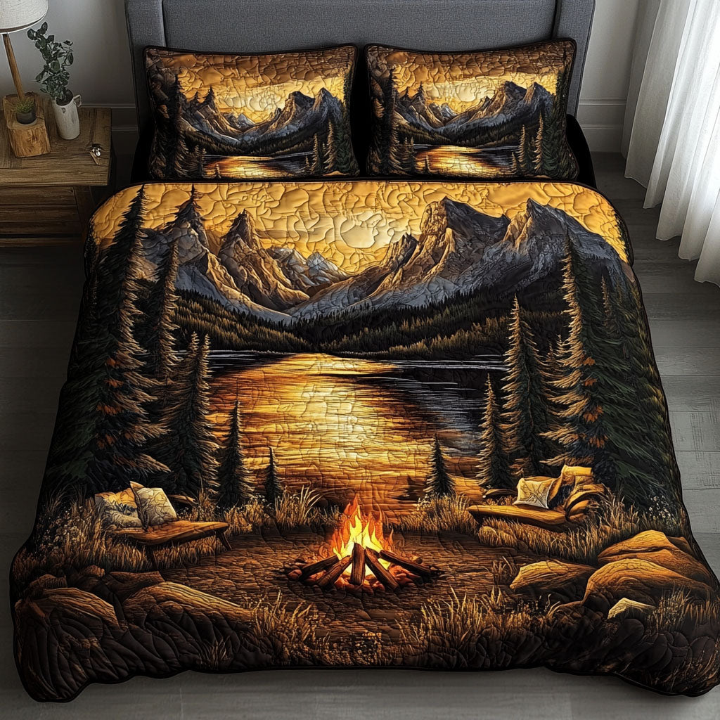 Sunset Camp Quilted Bedding Set Coastal Beach Bedspread Set Coastal Home Gift