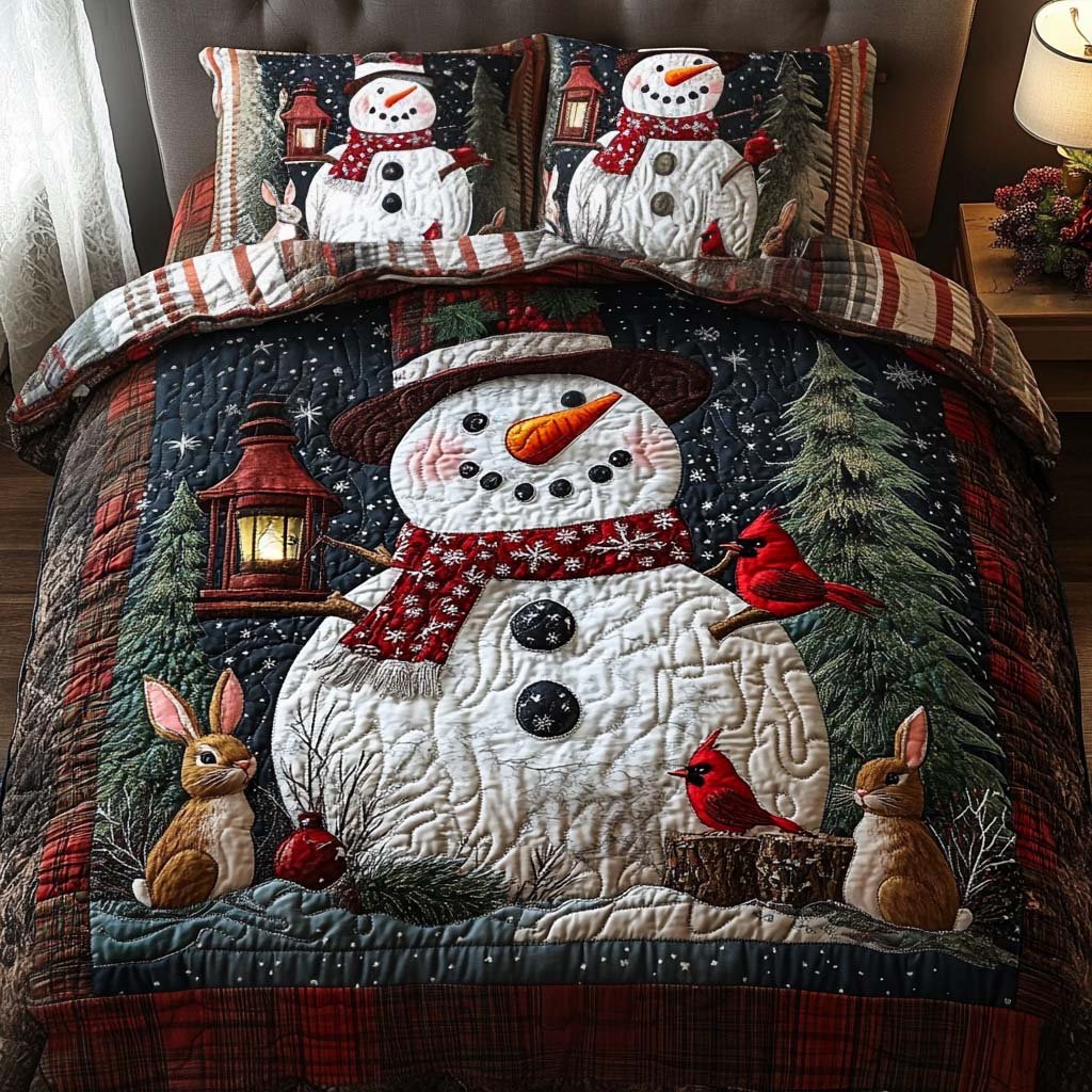 Lantern Glow Quilted Bedding Set Cozy Bedroom Bedspread Set Gift For Her