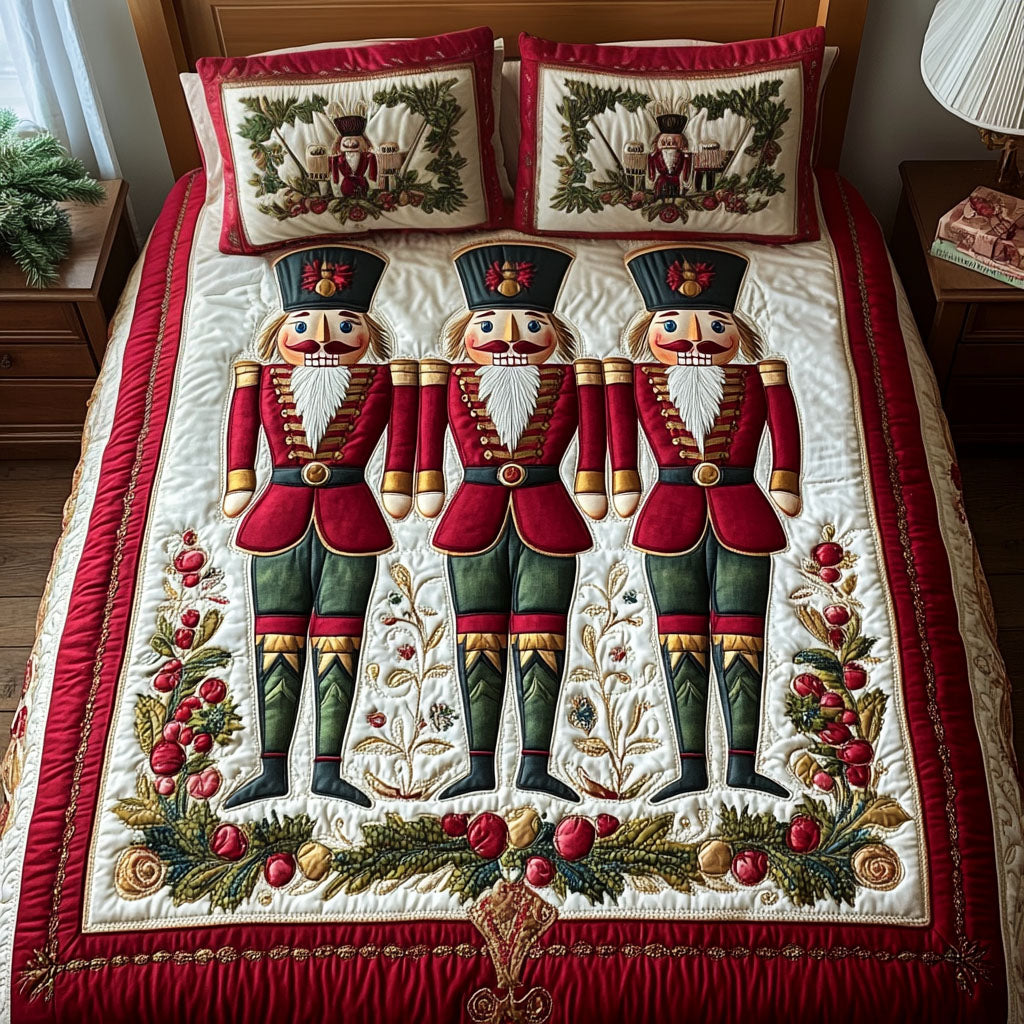 Nutcracker Holiday Spirit Quilted Bedding Set Nutcracker Ballet Bedspread Set Ballet Lover Gift