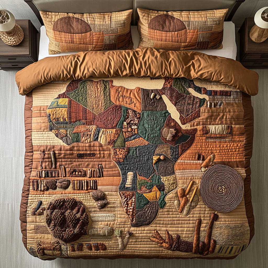 African Heritage Quilted Bedding Set African Pattern Bedspread Set Gift For Women