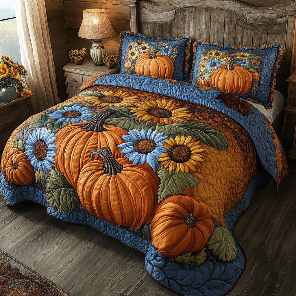 Autumn Bliss Quilted Bedding Set Autumn Harvest Bedspread Set Gift For Mom