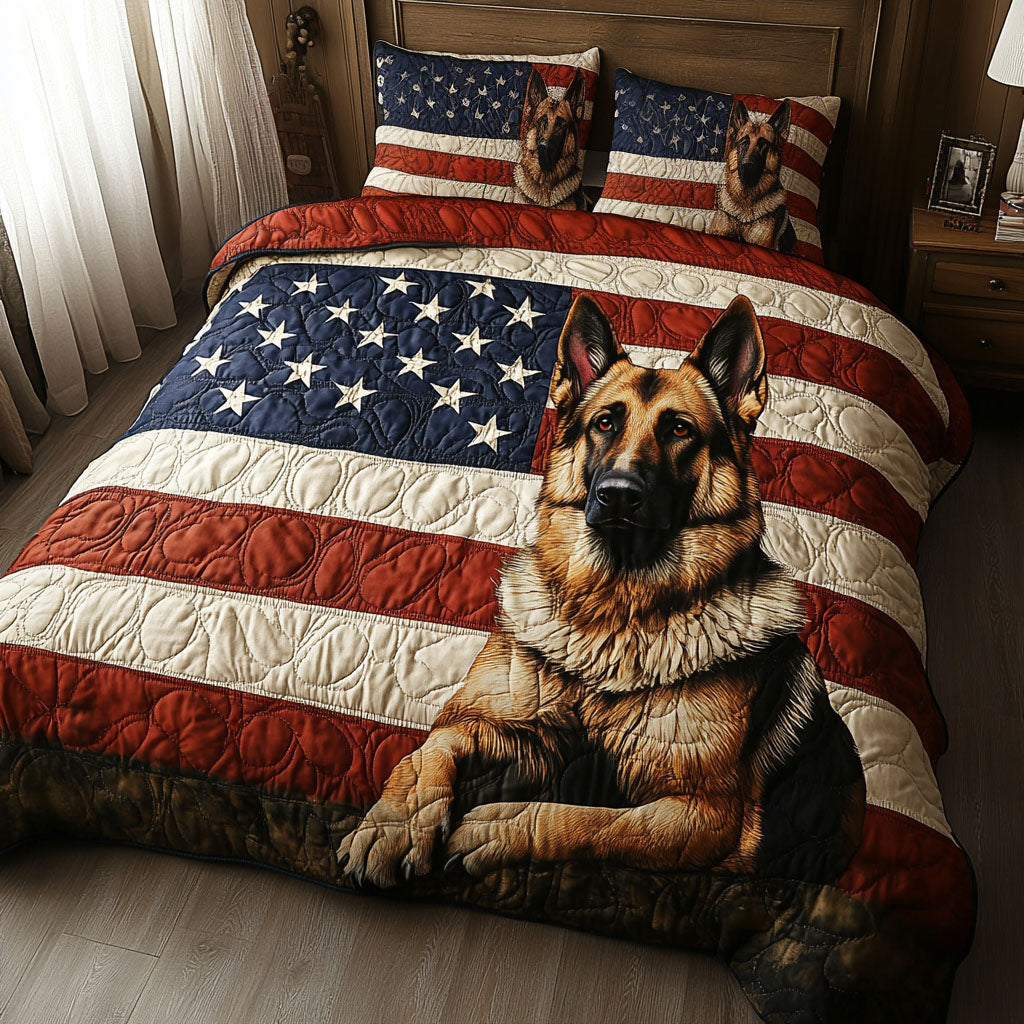 American Shepherd Quilted Bedding Set Dog Lover Bedspread Set Australian Shepherd Owner Gift