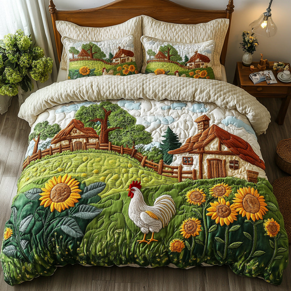 Meadow Serenity Quilted Bedding Set Cozy Bedroom Bedspread Set Gift For Mom