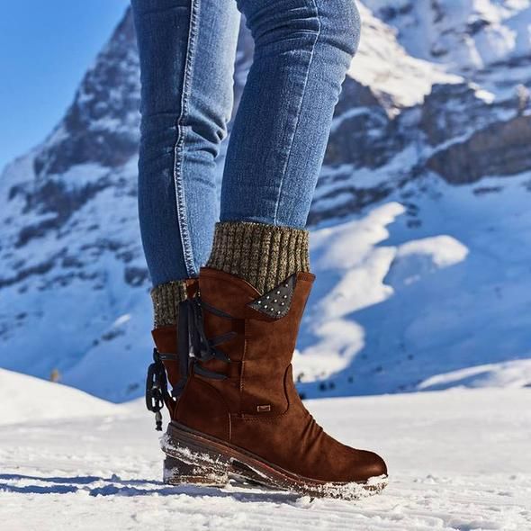 ⏰Last Day Promotion 50% OFF - Women's Winter Warm Back Lace Up Sonw Boots